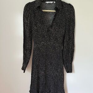 Stylish Black and White Long Sleeve Dress